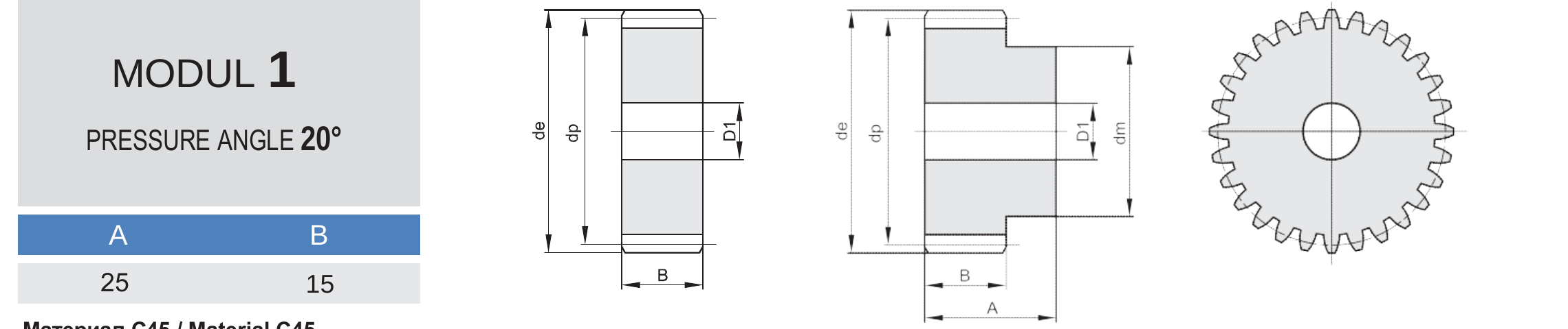 Cylindrical spur gears
